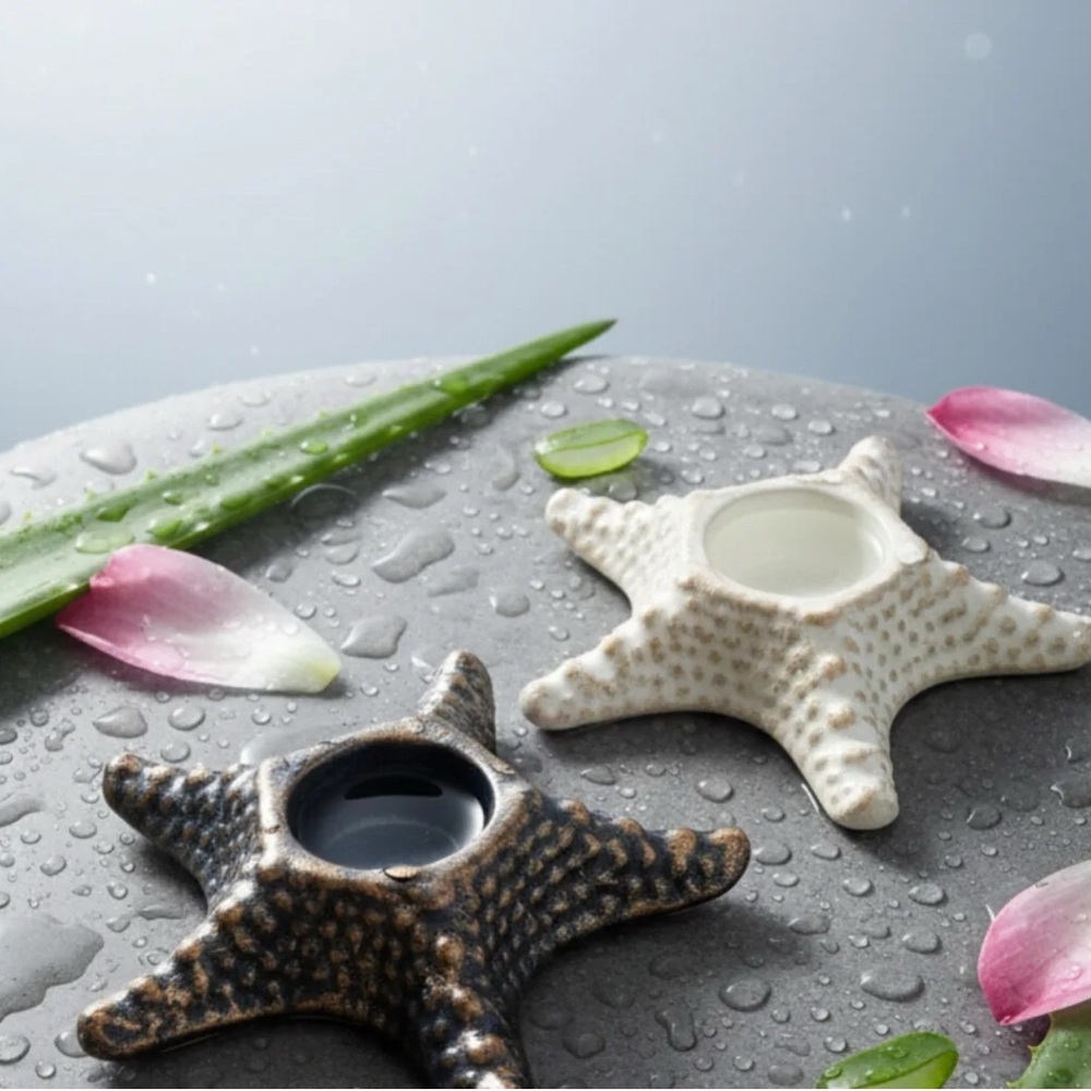 Starfish Candle Holders - Black and White